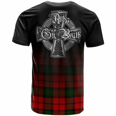Scottish Kerr Clan Crest Tartan T-Shirt - Alba Gu Brath Family Crest Celtic Inspired Back Side Tartan Plaid