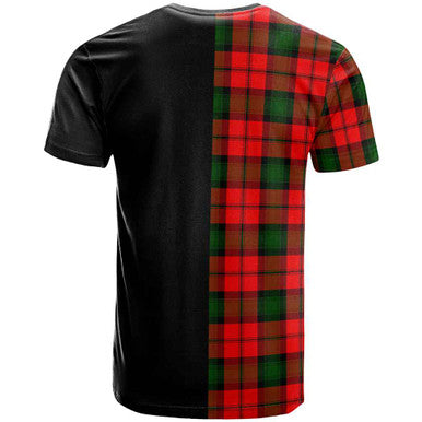 Scottish Kerr Clan Crest Tartan T-Shirt Half in Me Back Side Tartan Plaid