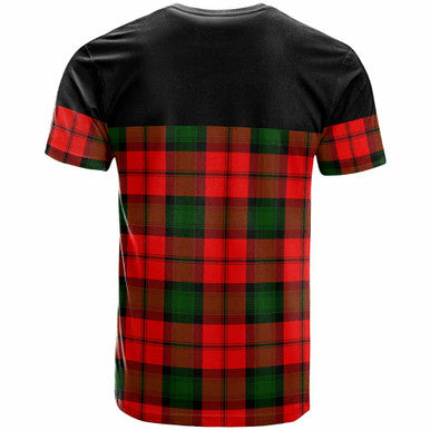 Scottish Kerr Clan Crest Tartan T-Shirt - Horizontal Style Back Side Tartan Plaid