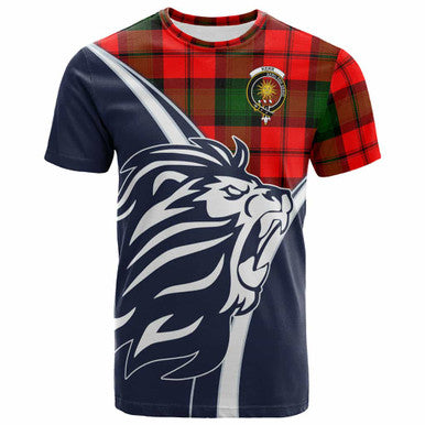 Scottish Kerr Clan Crest Tartan T-Shirt - Bend Style Front Side Tartan Plaid
