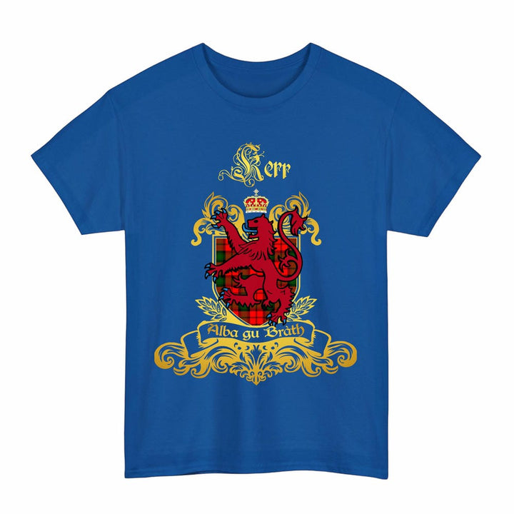 Scottish Kerr Clan Tartan Lion Rampant of Scotland T-Shirt Tartan Plaid Royal Color