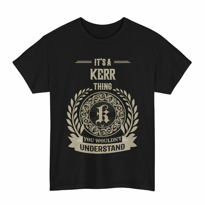 Scottish Kerr Clan Tartan T-Shirt - Vintage Family Name Tartan Plaid Black Color