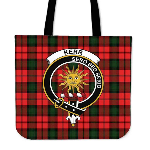 Scottish Kerr Modern Clan Crest Tartan Tote Bag Tartan Plaid