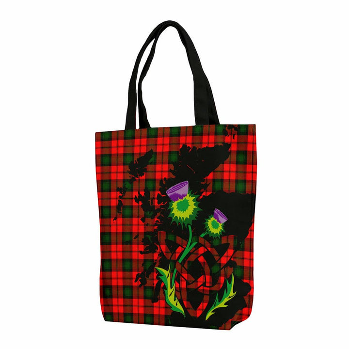 Scottish Kerr Modern Clan Tartan Canvas Bag With Shoulder Strap With Thistle Tartan Plaid 1