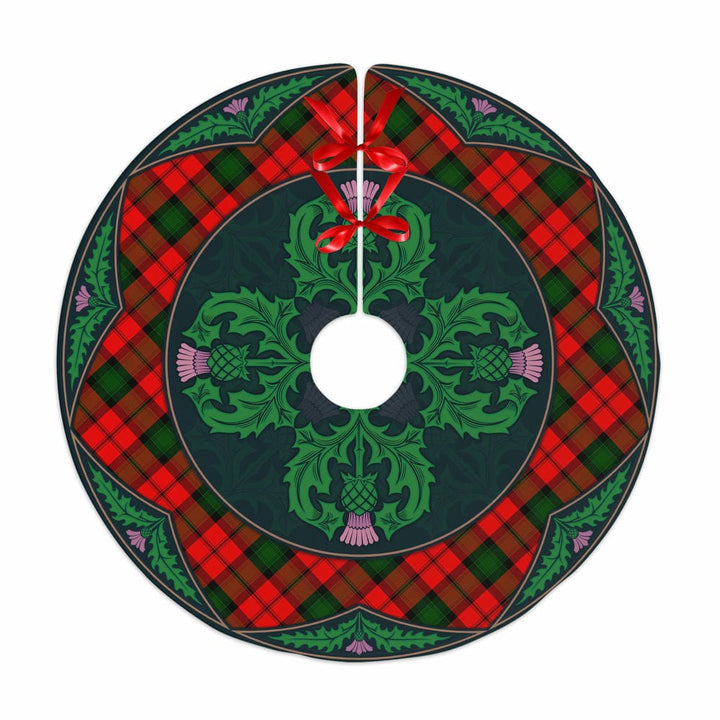 Scottish Kerr Modern Clan Tartan Christmas Tree Skirt Old Scottish Thistle Flower No Tassels Tartan Plaid 1