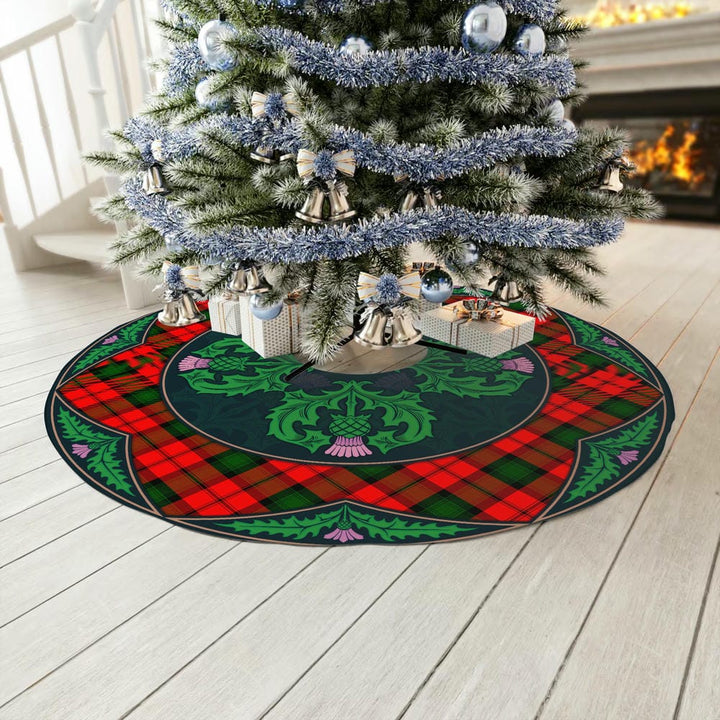 Scottish Kerr Modern Clan Tartan Christmas Tree Skirt Old Scottish Thistle Flower No Tassels Tartan Plaid 3