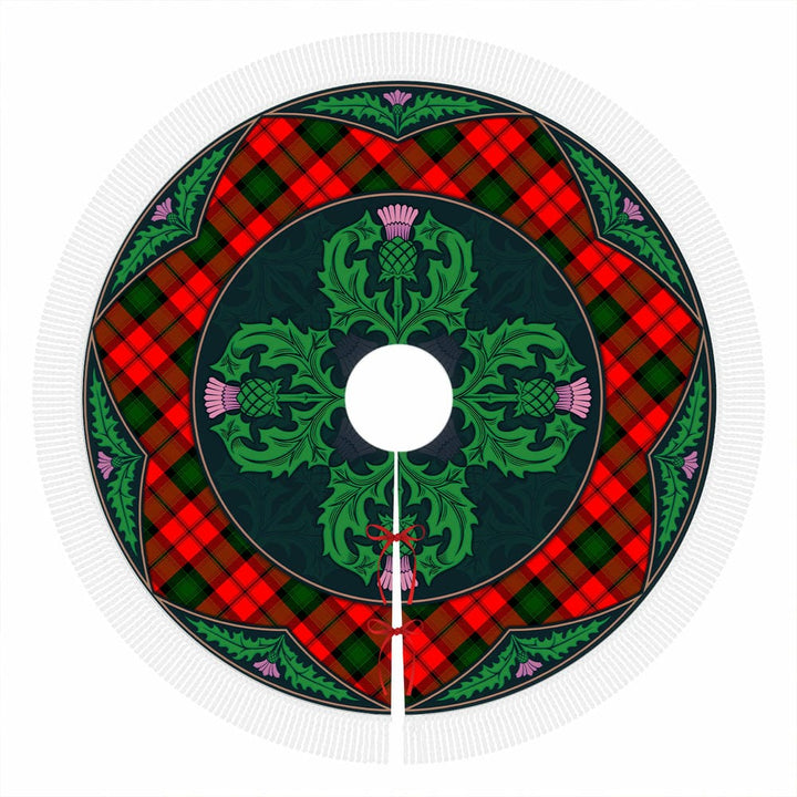 Scottish Kerr Modern Clan Tartan Christmas Tree Skirt Old Scottish Thistle Flower Tassels Tartan Plaid 1