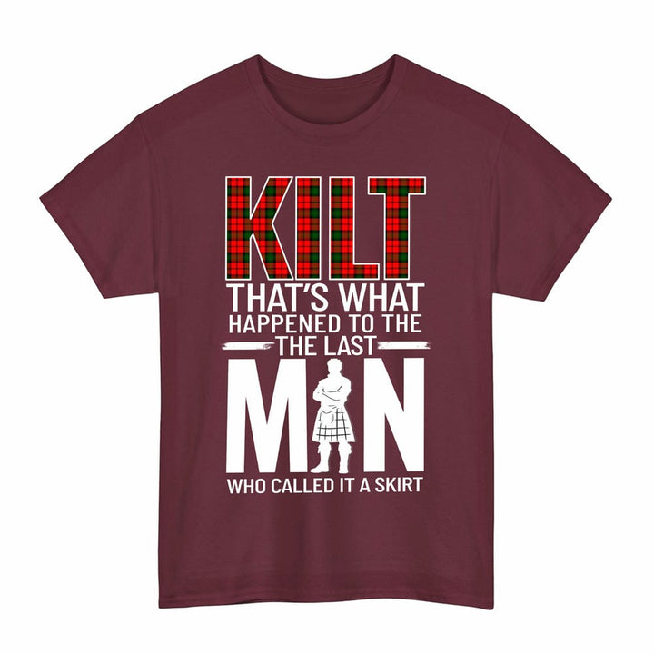 Scottish Kerr Modern Clan Tartan Funny Scotland Kilt T-Shirt Tartan Plaid Maroon Color