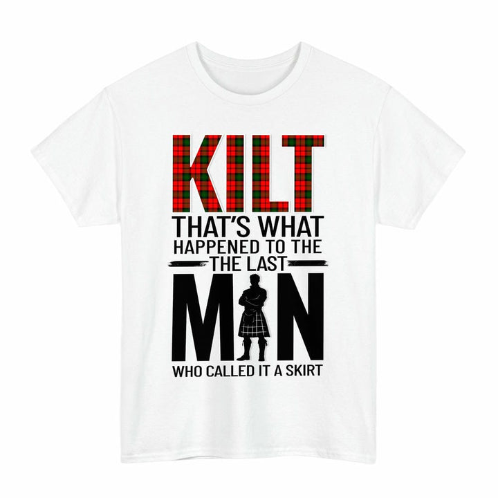 Scottish Kerr Modern Clan Tartan Funny Scotland Kilt T-Shirt Tartan Plaid White Color