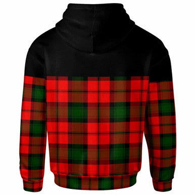 Scottish Kerr Modern Clan Tartan Hoodie - Horizontal Style Back Side Tartan Plaid