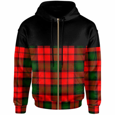 Scottish Kerr Modern Clan Tartan Hoodie - Horizontal Style Zip Tartan Plaid