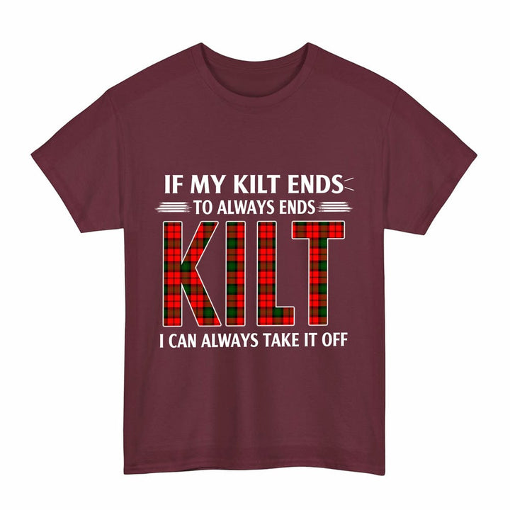 Scottish Kerr Modern Clan Tartan Kilt Pride T-Shirt Tartan Plaid Maroon Color