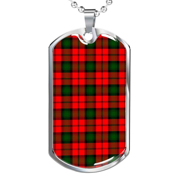 Scottish Kerr Modern Clan Tartan Military Dog Tag Necklace Tartan Plaid