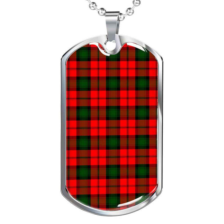 Scottish Kerr Modern Clan Tartan Military Dog Tag Necklace Tartan Plaid