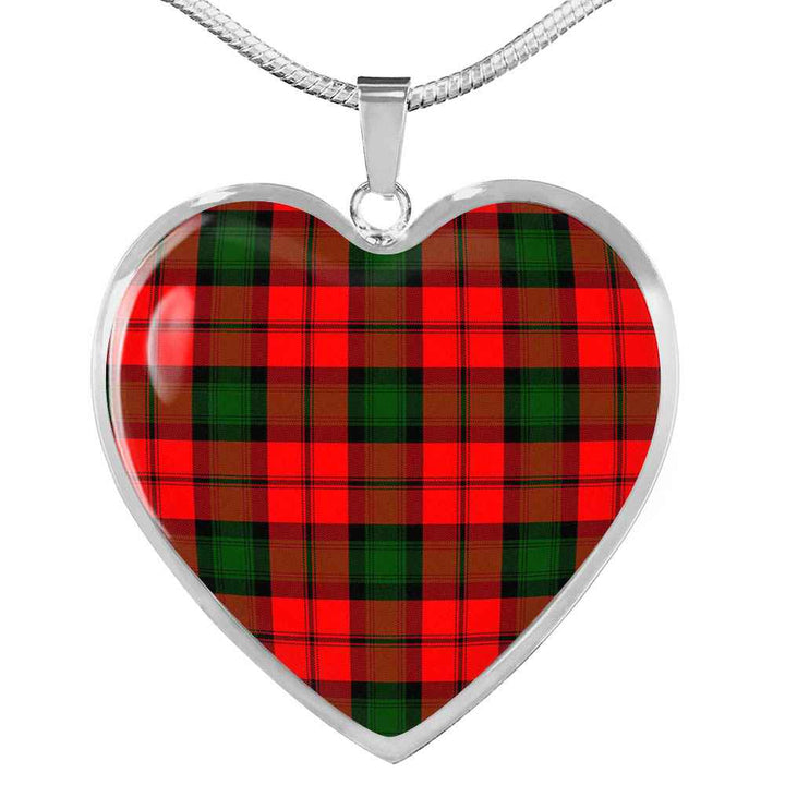 Scottish Kerr Modern Clan Tartan Necklace Heart Tartan Plaid 1