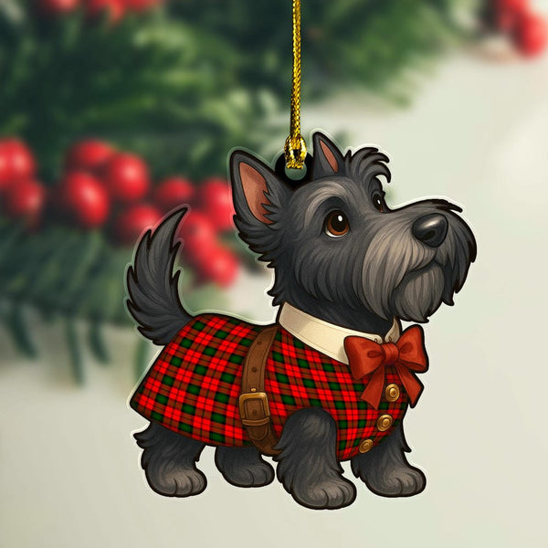 Scottish Kerr Modern Clan Tartan Ornament Scottie Dog Tartan Plaid