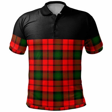 Scottish Kerr Modern Clan Tartan Polo Shirt - Horizontal Style Front Side Tartan Plaid