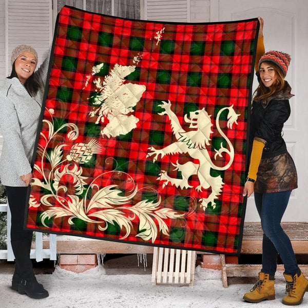 Scottish Kerr Modern Clan Tartan Quilt Rampant Lion with Thistle Tartan Plaid 2