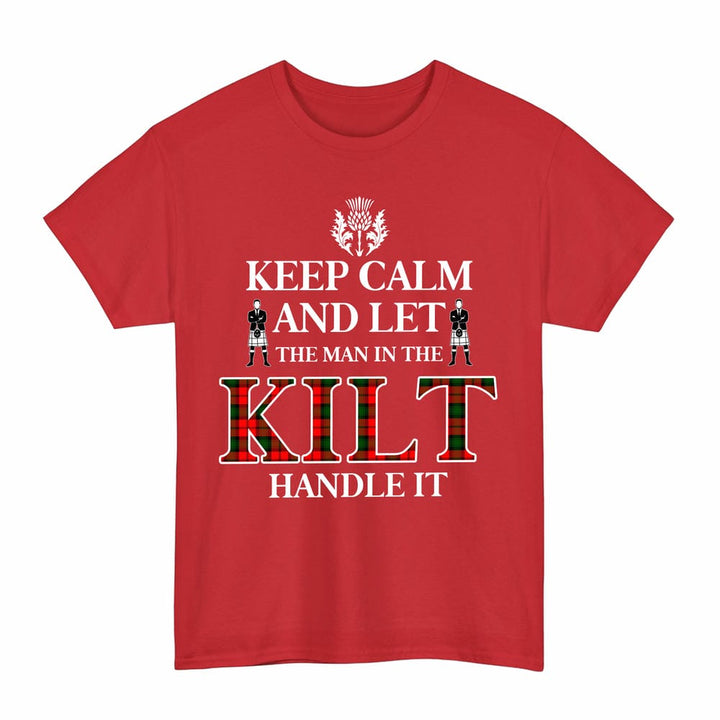 Scottish Kerr Modern Clan Tartan T-Shirt - Keep Calm Tartan Plaid Red Color