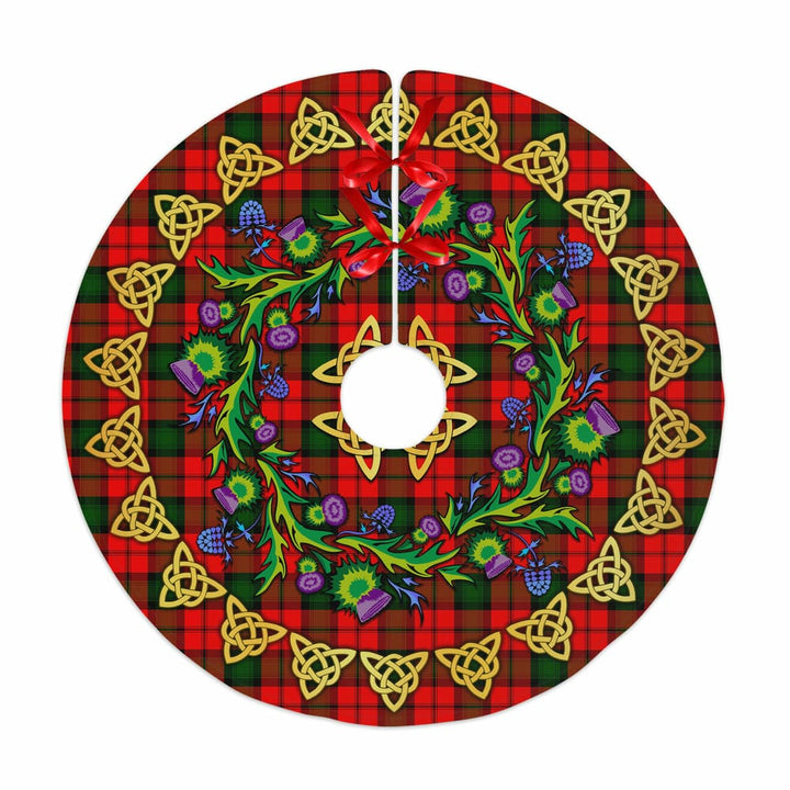 Scottish Kerr Modern Clan Tartan Thistle Celtic Knot Christmas Tree Skirt No Tassels Tartan Plaid 1