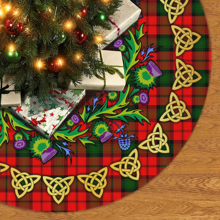 Scottish Kerr Modern Clan Tartan Thistle Celtic Knot Christmas Tree Skirt No Tassels Tartan Plaid 2