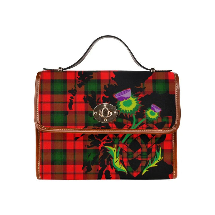 Scottish Kerr Modern Clan Tartan Waterproof Canvas Bag With Thistle Tartan Plaid 2