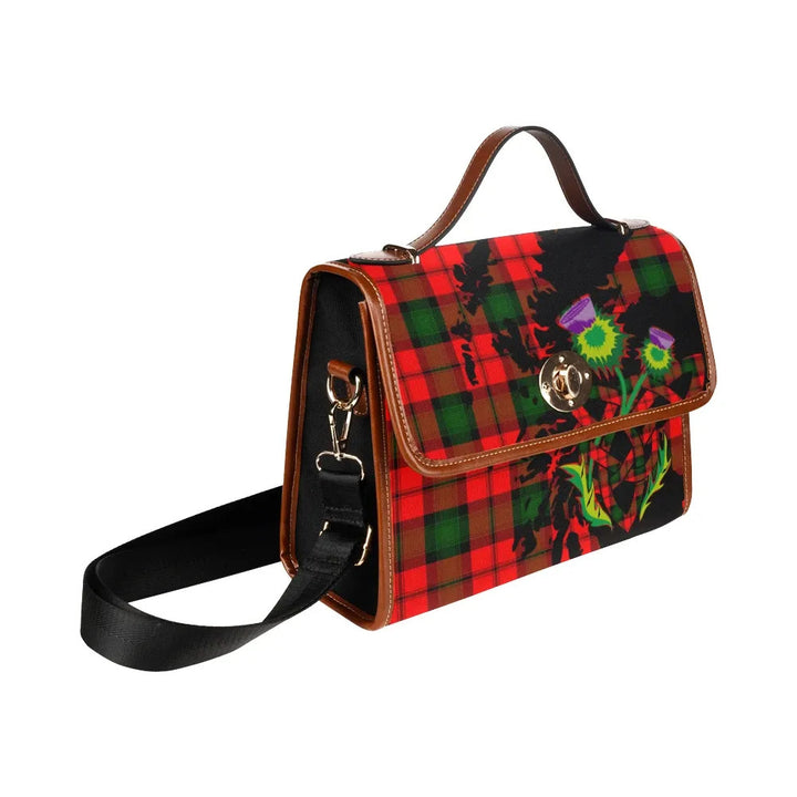 Scottish Kerr Modern Clan Tartan Waterproof Canvas Bag With Thistle Tartan Plaid 3