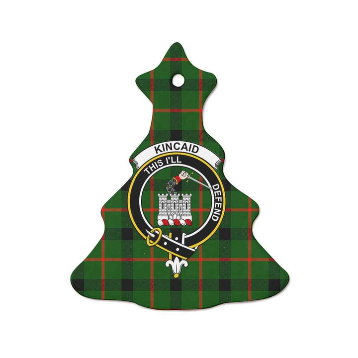 Scottish Kincaid Clan Crest Tartan Ceramic Ornament Tree Shape Tartan Plaid