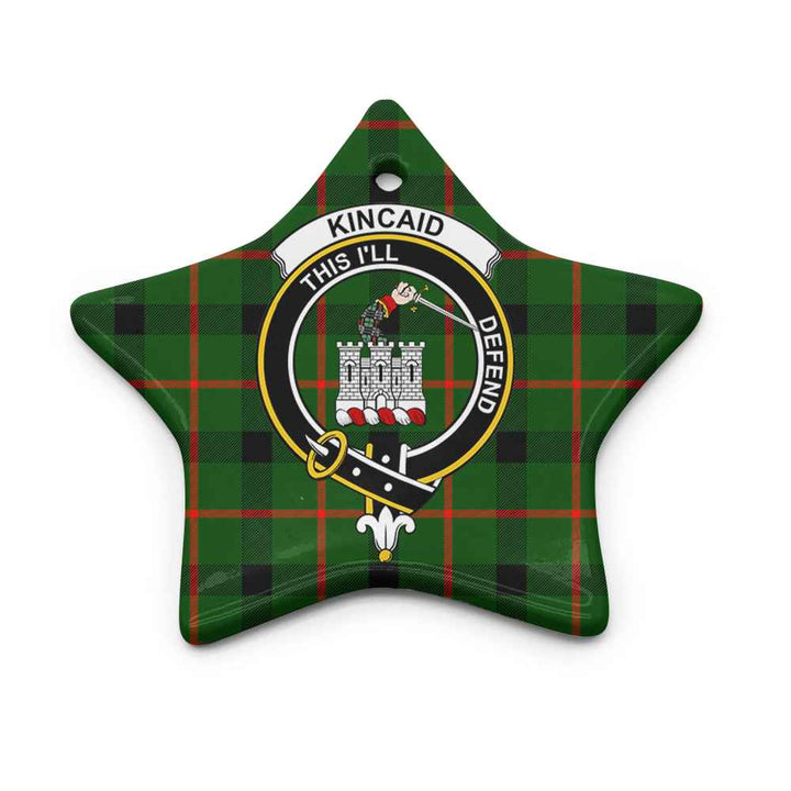 Scottish Kincaid Clan Crest Tartan Ceramic Ornament Star Shape Tartan Plaid