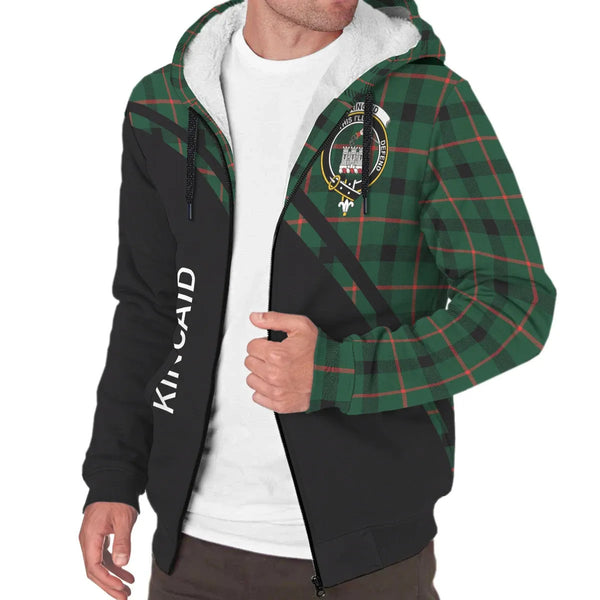 Scottish Kincaid Clan Crest Tartan Curve Sherpa Hoodie
