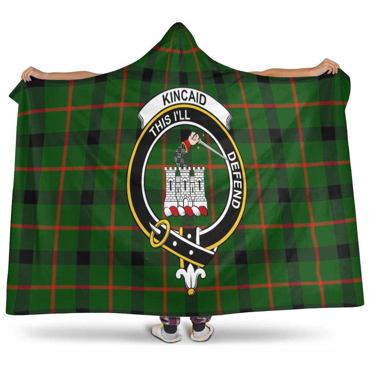 Scottish Kincaid Clan Crest Tartan Hooded Blanket Tartan Plaid 1