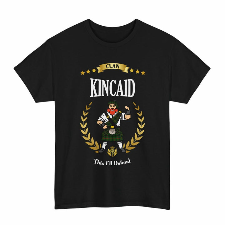 Scottish Kincaid Clan Tartan T-Shirt - Motto Scotsman Tartan Plaid Black Color