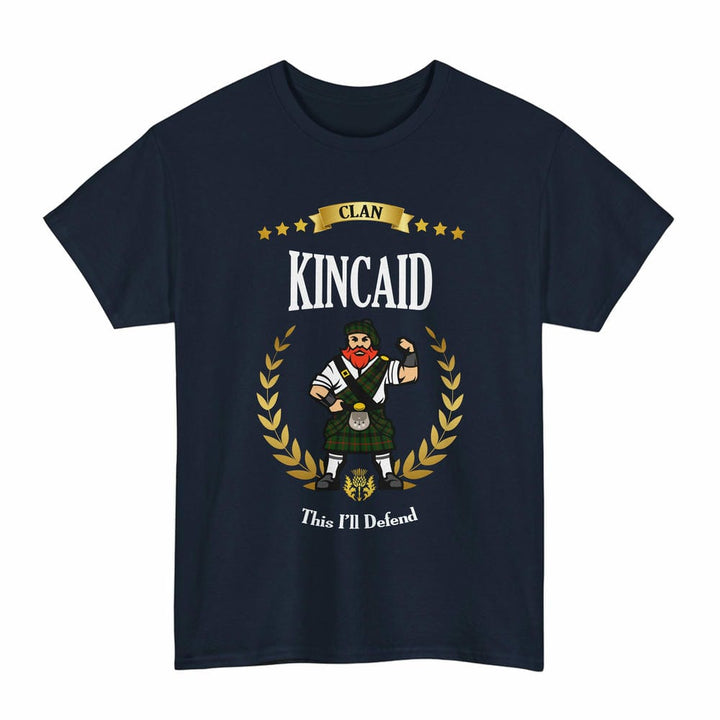 Scottish Kincaid Clan Tartan T-Shirt - Motto Scotsman Tartan Plaid Navy Color