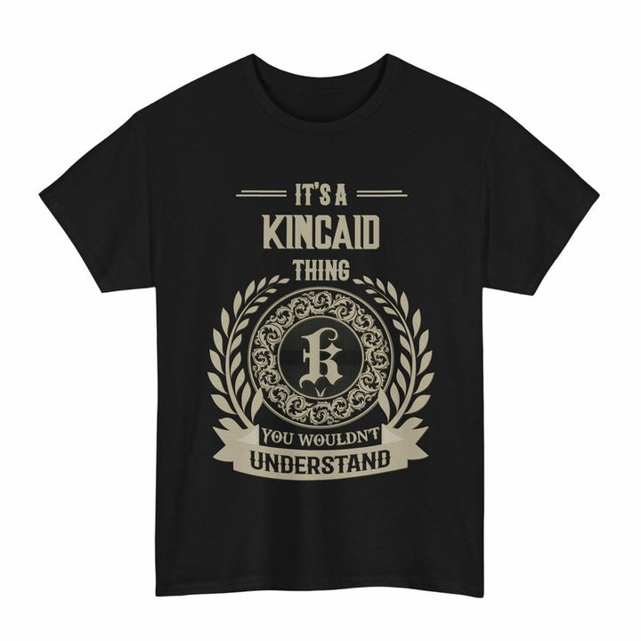 Scottish Kincaid Clan Tartan T-Shirt - Vintage Family Name Tartan Plaid Black Color