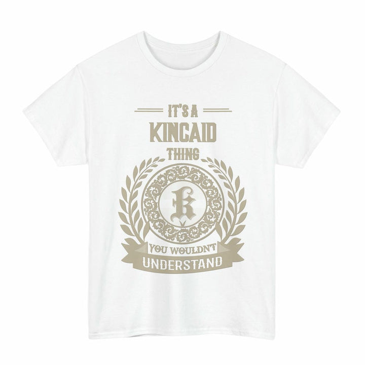 Scottish Kincaid Clan Tartan T-Shirt - Vintage Family Name Tartan Plaid White Color