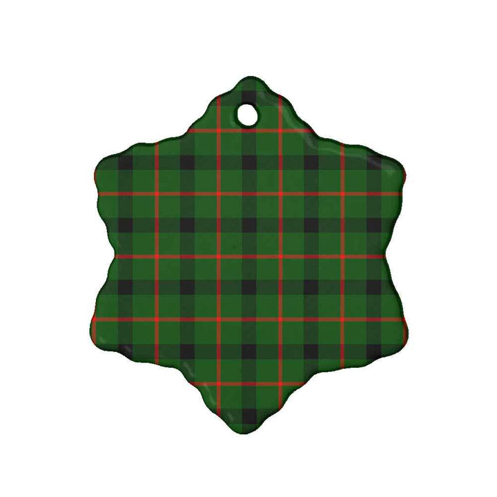 Scottish Kincaid Modern Clan Tartan Ceramic Ornament Snow Flake Shape Tartan Plaid