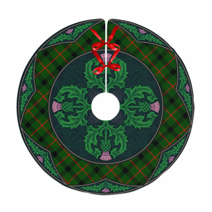 Scottish Kincaid Modern Clan Tartan Christmas Tree Skirt Old Scottish Thistle Flower No Tassels Tartan Plaid 1