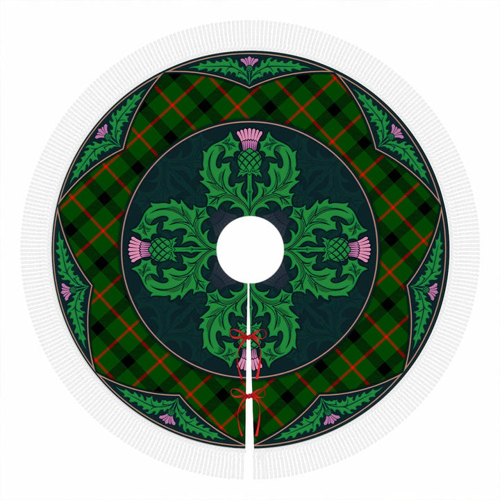 Scottish Kincaid Modern Clan Tartan Christmas Tree Skirt Old Scottish Thistle Flower Tassels Tartan Plaid 1