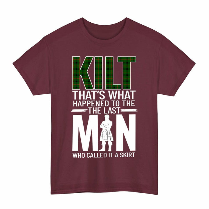 Scottish Kincaid Modern Clan Tartan Funny Scotland Kilt T-Shirt Tartan Plaid Maroon Color