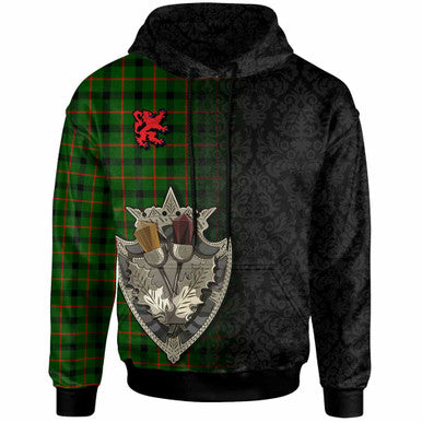 Scottish Kincaid Modern Clan Tartan Hoodie - Half Thistle Flowers Celtic Design Front Side Tartan Plaid