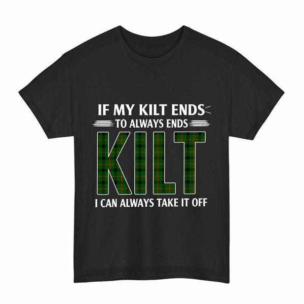 Scottish Kincaid Modern Clan Tartan Kilt Pride T-Shirt Tartan Plaid Black Color