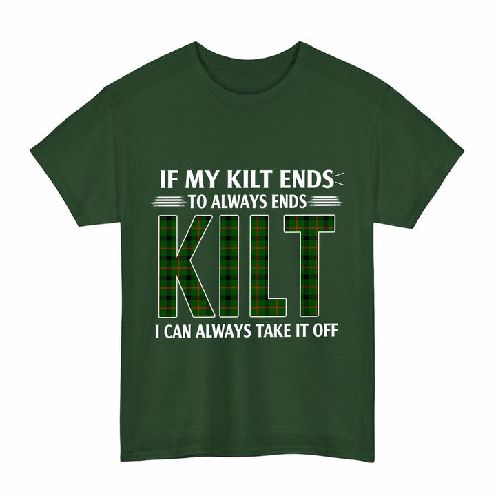 Scottish Kincaid Modern Clan Tartan Kilt Pride T-Shirt Tartan Plaid Forest Green Color