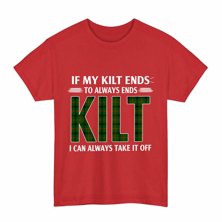 Scottish Kincaid Modern Clan Tartan Kilt Pride T-Shirt Tartan Plaid Red Color