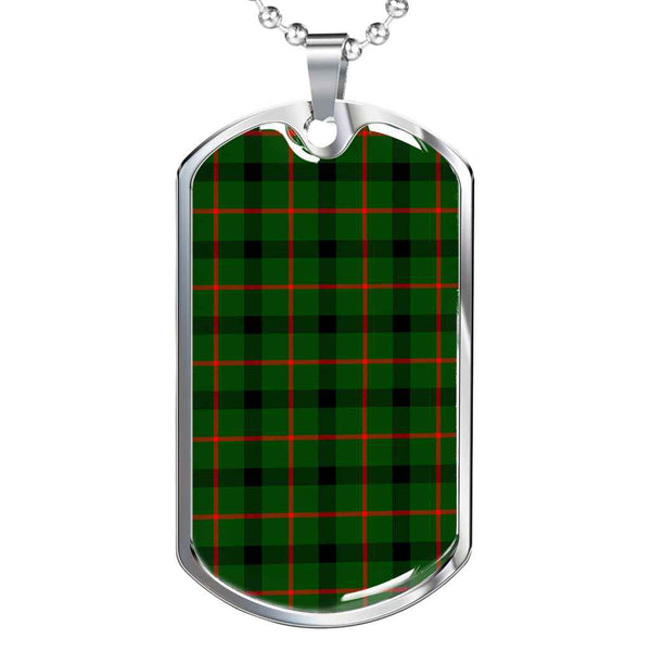 Scottish Kincaid Modern Clan Tartan Military Dog Tag Necklace Tartan Plaid