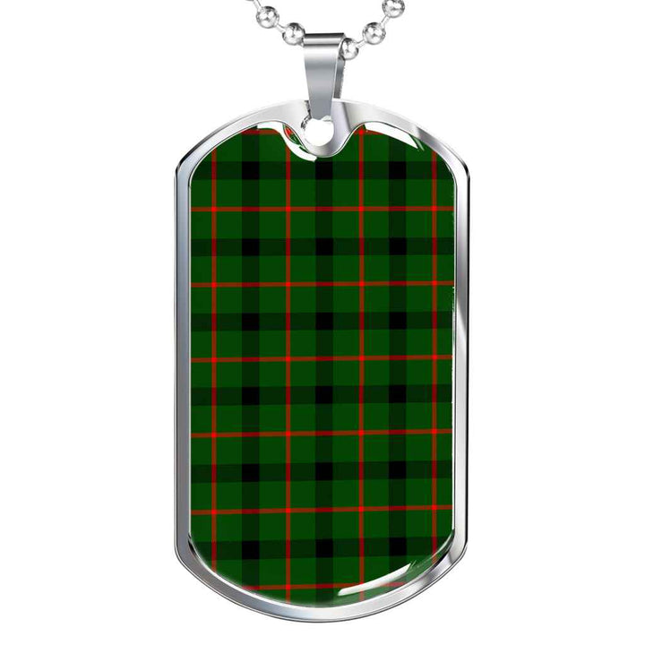 Scottish Kincaid Modern Clan Tartan Military Dog Tag Necklace Tartan Plaid