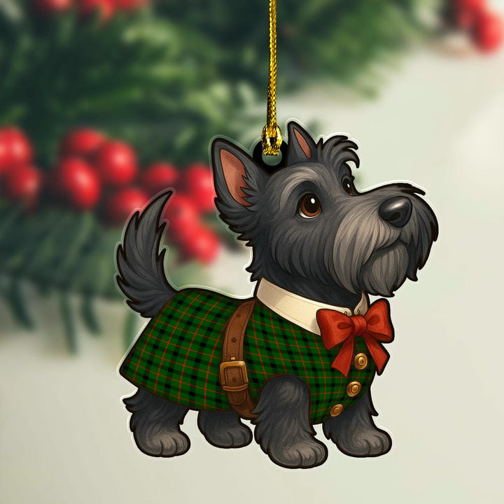 Scottish Kincaid Modern Clan Tartan Ornament Scottie Dog Tartan Plaid