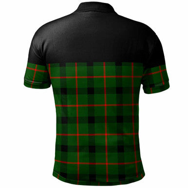 Scottish Kincaid Modern Clan Tartan Polo Shirt - Horizontal Style Back Side Tartan Plaid