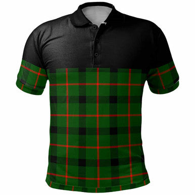 Scottish Kincaid Modern Clan Tartan Polo Shirt - Horizontal Style Front Side Tartan Plaid