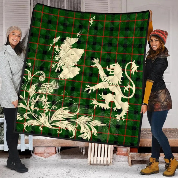 Scottish Kincaid Modern Clan Tartan Quilt Rampant Lion with Thistle Tartan Plaid 2