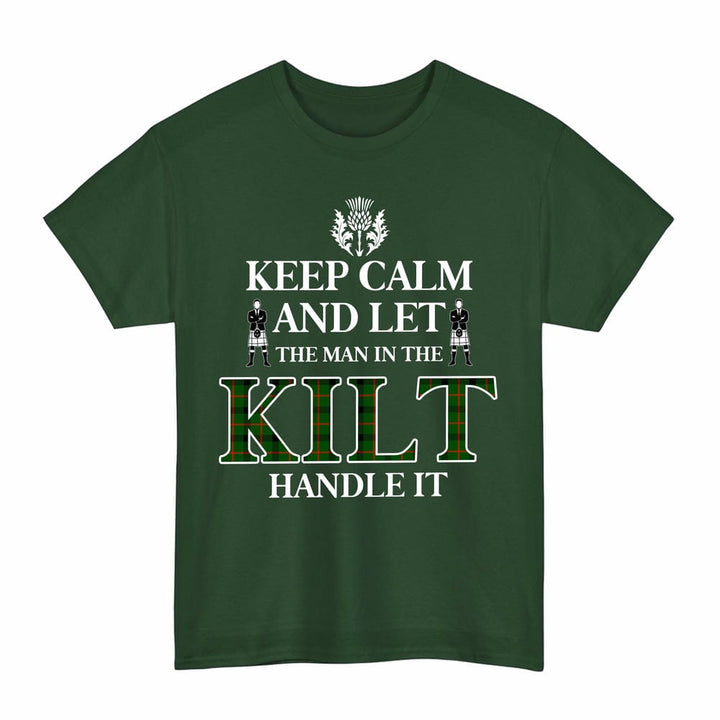 Scottish Kincaid Modern Clan Tartan T-Shirt - Keep Calm Tartan Plaid Forest Green Color